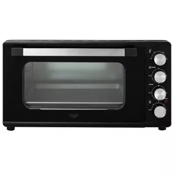 Mini orkaitė Adler AD 6030 — 30 L / 1500 W, mechaninis laikmatis, rotiseris, 230°C, laisvai pastatoma, juoda