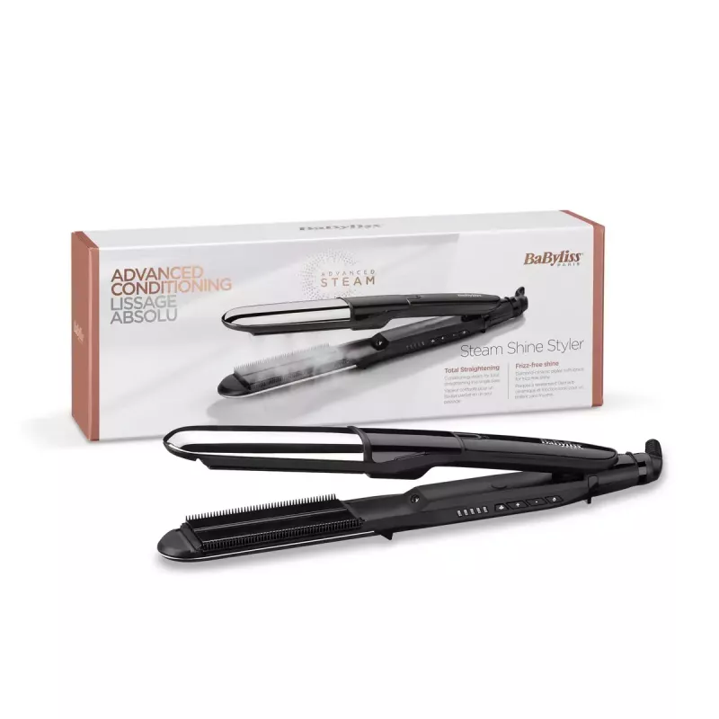 Tiesintuvas su garais BABYLISS ST496E Steam Mist Styler, 39×100 mm keraminės plokštelės, 150–230°C, 67 W, 2,5 m besisukantis laidas