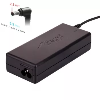 Maitinimo adapteris Akyga AK-ND-10 90W 19V 4,74A AC-DC nešiojamojo kompiuterio įkroviklis, 1,2 m laidas, juodas