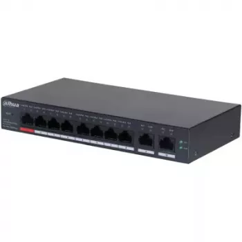 Dahua Technology DH-CS4010-8ET-110 tinklo jungiklis valdomas L2 Fast Ethernet (10/100) Power over Ethernet (PoE) juodas