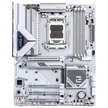 GIGABYTE B850 EAGLE ICE pagrindinė plokštė – AMD Ryzen 9000 serijos procesoriams, 8+2+2 fazių skaitmeninis VRM, iki 8200MHz DDR5 (O.C.), 1xPCIe 5.0 + 2xPCIe 4.0 M.2, 2.5 GbE LAN, USB 3.2 Gen 2