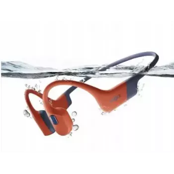 Kaulinio laidumo ausinės Shokz OpenSwim Pro – dvisparnės, IP68, Bluetooth 5.2, 9 h veikimo laikas, raudonos