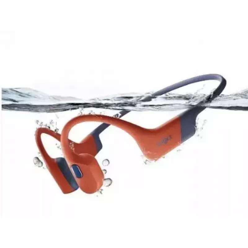 Shokz OpenSwim Pro kaulų laidumo ausinės, IP68, 32 GB MP3, Bluetooth, iki 9 val., USB-C, raudonos