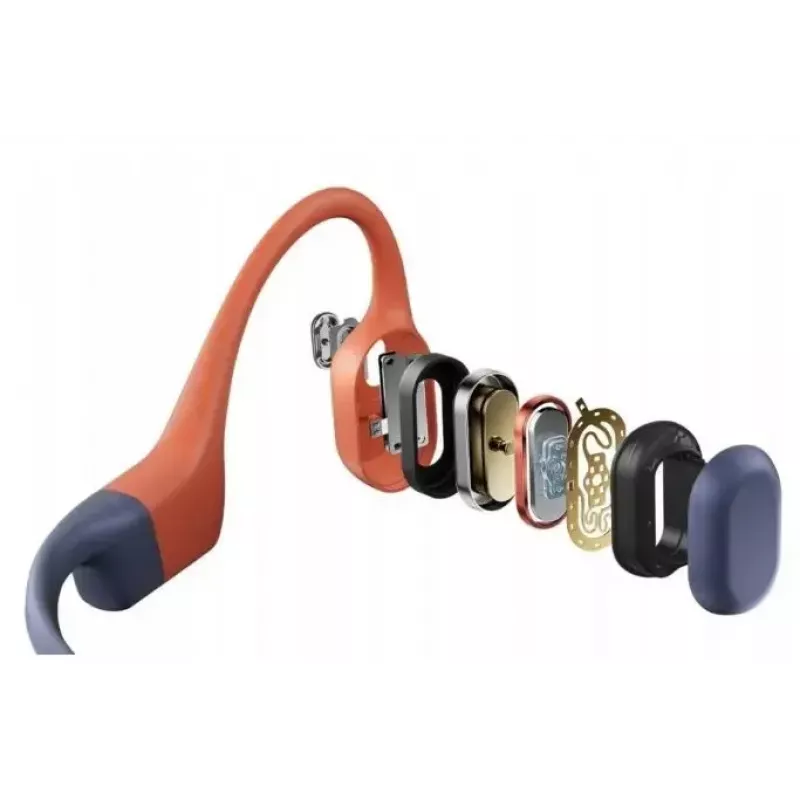Shokz OpenSwim Pro kaulų laidumo ausinės, IP68, 32 GB MP3, Bluetooth, iki 9 val., USB-C, raudonos