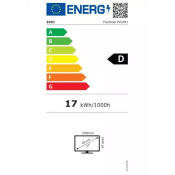 EIZO FlexScan EV2781-WT monitorius 68.6 cm (27 colių) 2560 x 1440 pikselių Quad HD LCD Baltas