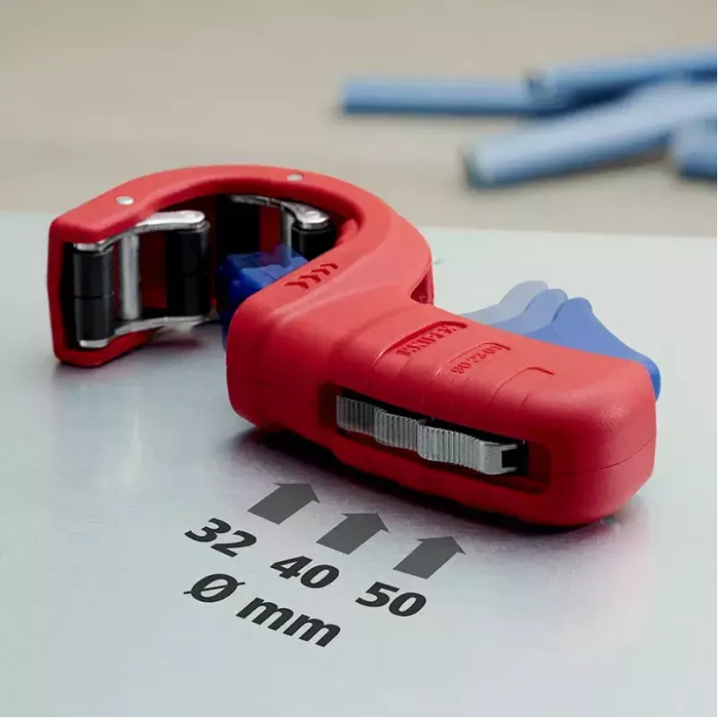 Vamzdžių pjoviklis Knipex 90 23 01 BK plieninis peilis plastikinė rankena 165 mm
