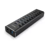 Lindy 10 Portų USB 3.0 Hub su Įjungimo / Išjungimo Jungikliais