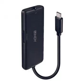 Lindy DST-Mini USB-C nešiojamojo kompiuterio mini dokų stotelė su 4K palaikymu ir 100W įkrovimo perdavimu
