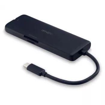 Lindy DST-Mini USB-C nešiojamojo kompiuterio mini dokų stotelė su 4K palaikymu ir 100W įkrovimo perdavimu