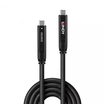 Lindy 10m USB 3.2 Gen 1 ir DP 1.4 Type C hibridinis kabelis, 10 m, USB C, USB C, USB 3.2 Gen 1 (3.1 Gen 1), juoda