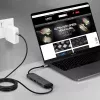 Lindy DST-Micro 140, USB-C nešiojamojo kompiuterio mikro dokų stotelė su 4K palaikymu ir 1,4 m 60 W įkrovimo kabeliu