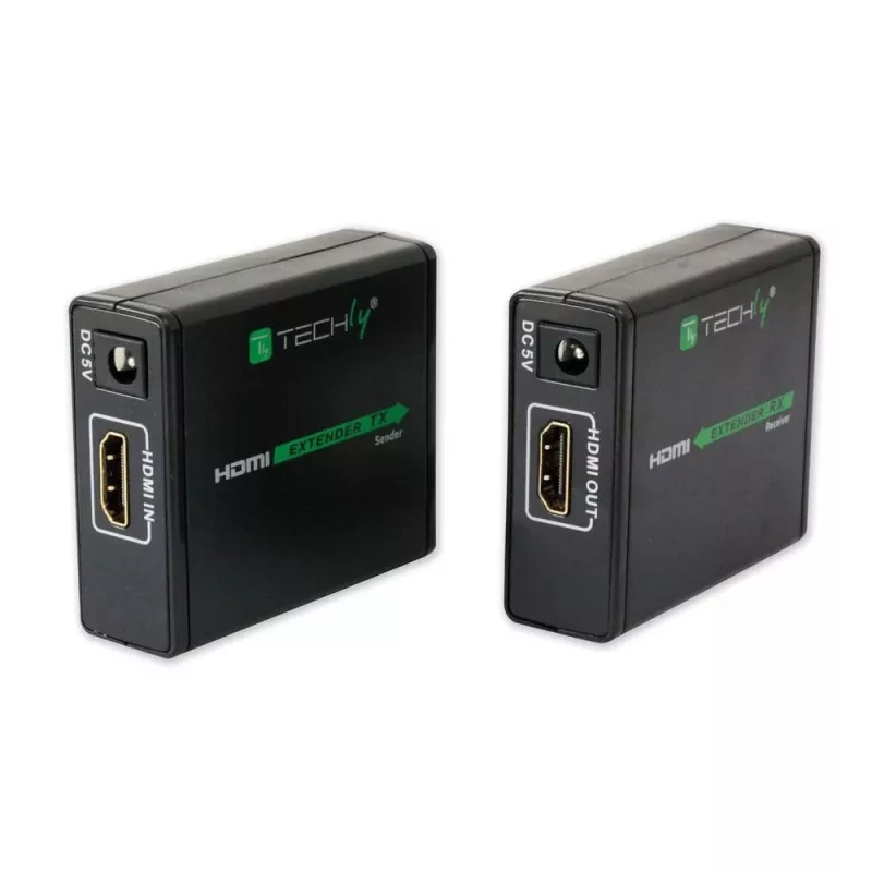 AV siųstuvas ir imtuvas TECHLY IDATA EXT-E70 — HDMI per Cat6/6a/7 prailgintuvas, Full HD 1920x1080, 60 m, 10.2 Gbit/s, HDCP, juodas