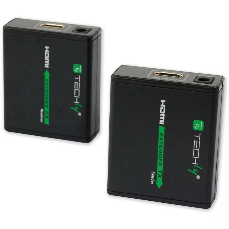 AV siųstuvas ir imtuvas TECHLY IDATA EXT-E70 — HDMI per Cat6/6a/7 prailgintuvas, Full HD 1920x1080, 60 m, 10.2 Gbit/s, HDCP, juodas