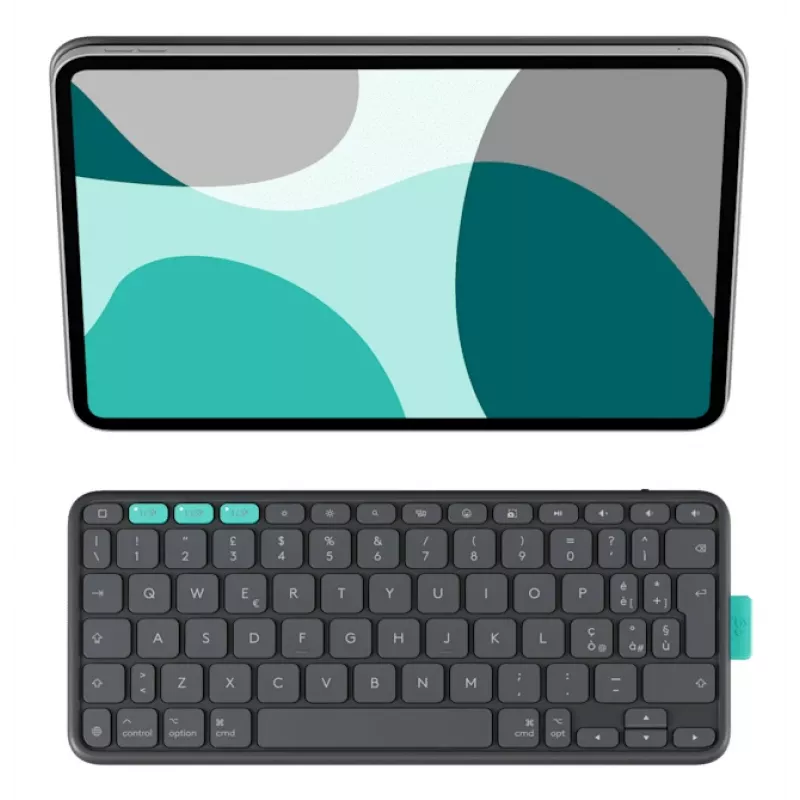 LOGITECH Flip Folio Graphite – iPad Pro 11 colių (M4), iPad Air 11 colių (M2 ir M3), iPad Air (5-os kartos) – QWERTY JK