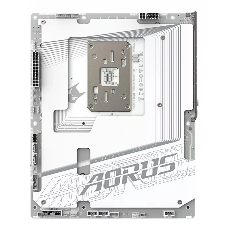 GIGABYTE B850 AORUS STEALTH ICE ATX pagrindinė plokštė AMD Socket AM5 — B850, 14+2+2 VRM, DDR5 iki 8200 MHz (OC), 2×PCIe5, 2×PCIe4 M.2, Wi‑Fi 7, 5GbE