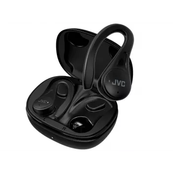 Jėgos sporto belaidės ausinės JVC Sports TWS Black, True Wireless Stereo (TWS), 20–20000 Hz, skambučiai/muzika, 6,8 g, juodos