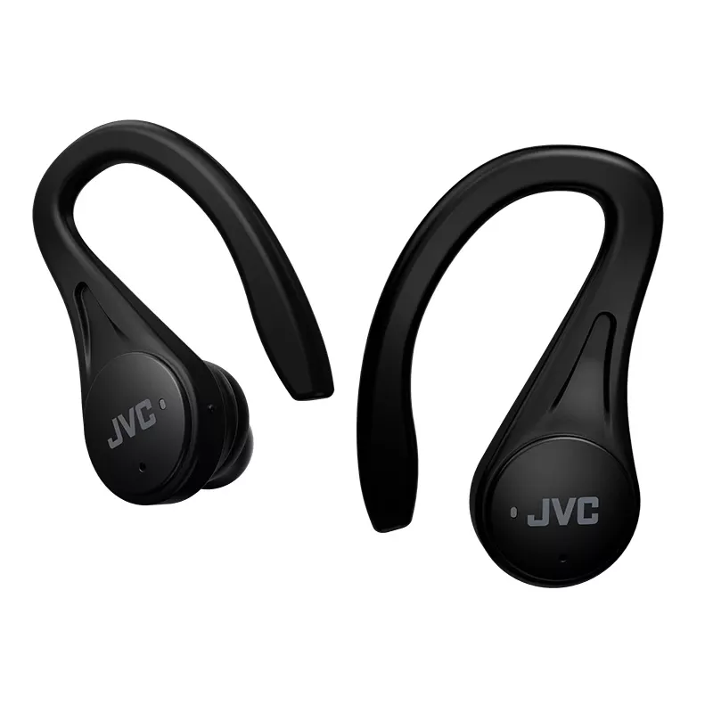 Jėgos sporto belaidės ausinės JVC Sports TWS Black, True Wireless Stereo (TWS), 20–20000 Hz, skambučiai/muzika, 6,8 g, juodos
