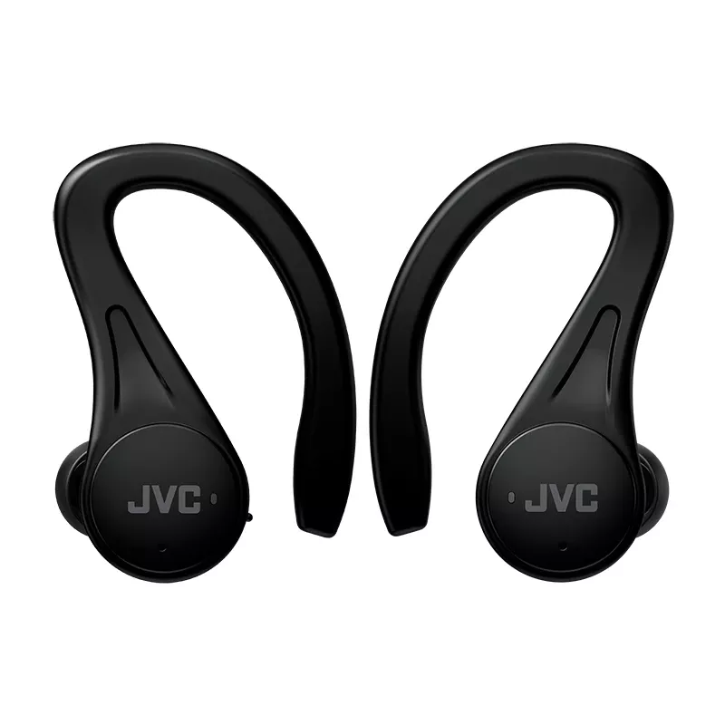 Jėgos sporto belaidės ausinės JVC Sports TWS Black, True Wireless Stereo (TWS), 20–20000 Hz, skambučiai/muzika, 6,8 g, juodos