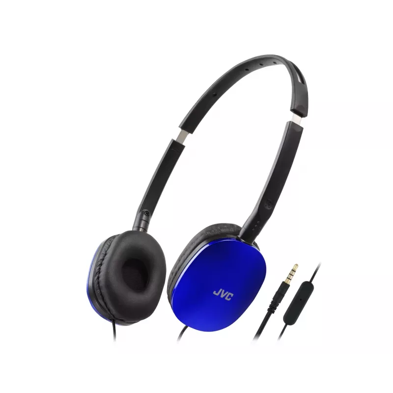 Laidinės ausinės su galvos lanku JVC HA-S160M-AU, binauralinės, 3 cm tvarkyklės, 12–24000 Hz, 32 Ω, 1,2 m kabelis, mėlyna