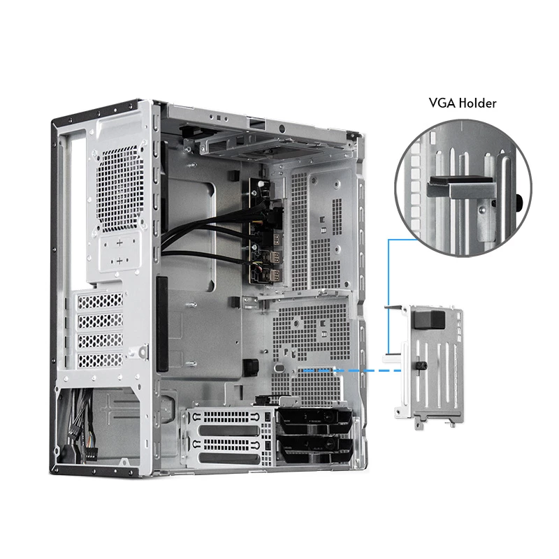Korpusas CHIEFTEC BS-20B-OP Midi Tower, juodas, microATX/Mini-ITX, 2x 3,5 colio, max GPU 27 cm, 1x 5,25 colio lizdas, USB-C