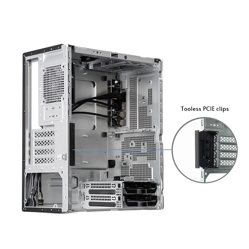 Korpusas CHIEFTEC BS-20B-OP Midi Tower, juodas, microATX/Mini-ITX, 2x 3,5 colio, max GPU 27 cm, 1x 5,25 colio lizdas, USB-C
