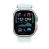 APPLE 49mm ledyno mėlynos spalvos Ocean Band prailginimas – natūralaus titano apdaila
