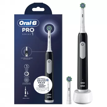 Oral-B Pro Series 1 suaugusiųjų svyruojantis dantų šepetėlis juodas, baltas