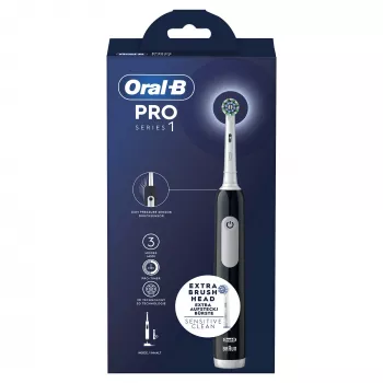 Oral-B Pro Series 1 suaugusiųjų svyruojantis dantų šepetėlis juodas, baltas