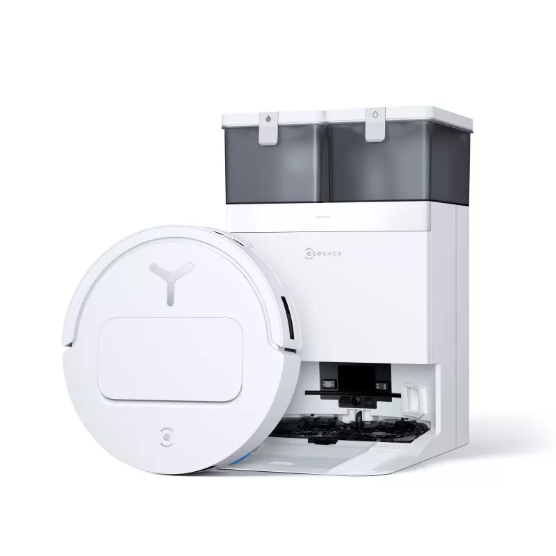 Robotinis dulkių siurblys ir šluostė Ecovacs Deebot T50 Pro Omni – 185 min veikimo laikas, 6400 mAh baterija, 3 L bazės dulkėms talpa, D-ToF lidar navigacija, šlapias valymas, 9 mm įveikimas