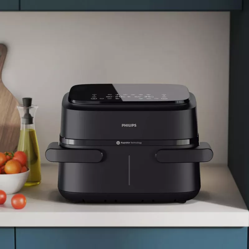 Philips 1000 serijos NA150/00 karšto oro gruzdintuvė, dviguba, 7 L, 2450 W, juoda