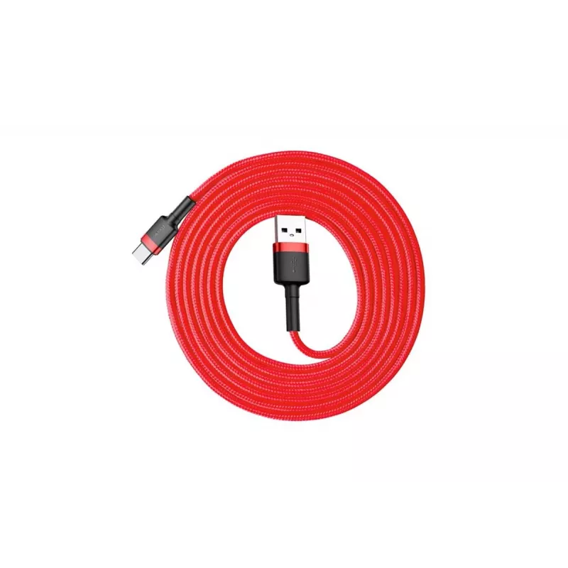 BASEUS Cafule greitojo įkrovimo laidas – USB-A į USB-C 2A – 2 m – Raudonas (Nailoninis pynimas)