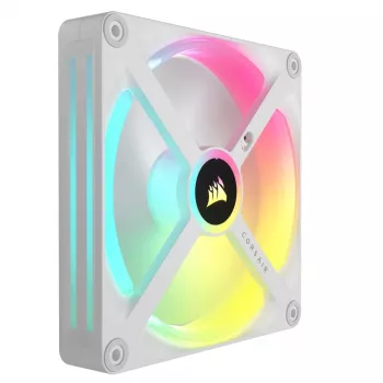 CORSAIR Qx RGB Series Icue Link Qx140 RGB White 140 mm ventiliatorius su magnetiniu guoliu ir RGB apšvietimu