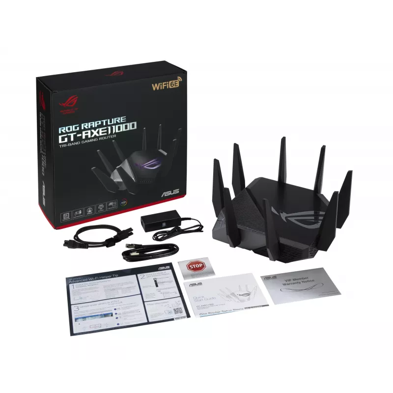ASUS GT-AXE11000 belaidis maršrutizatorius Gigabit Ethernet Triju juostų (2.4 GHz / 5 GHz / 6 GHz) Juoda