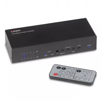 AV matricinis perjungiklis Lindy 4x2 HDMI 4K60 matrica