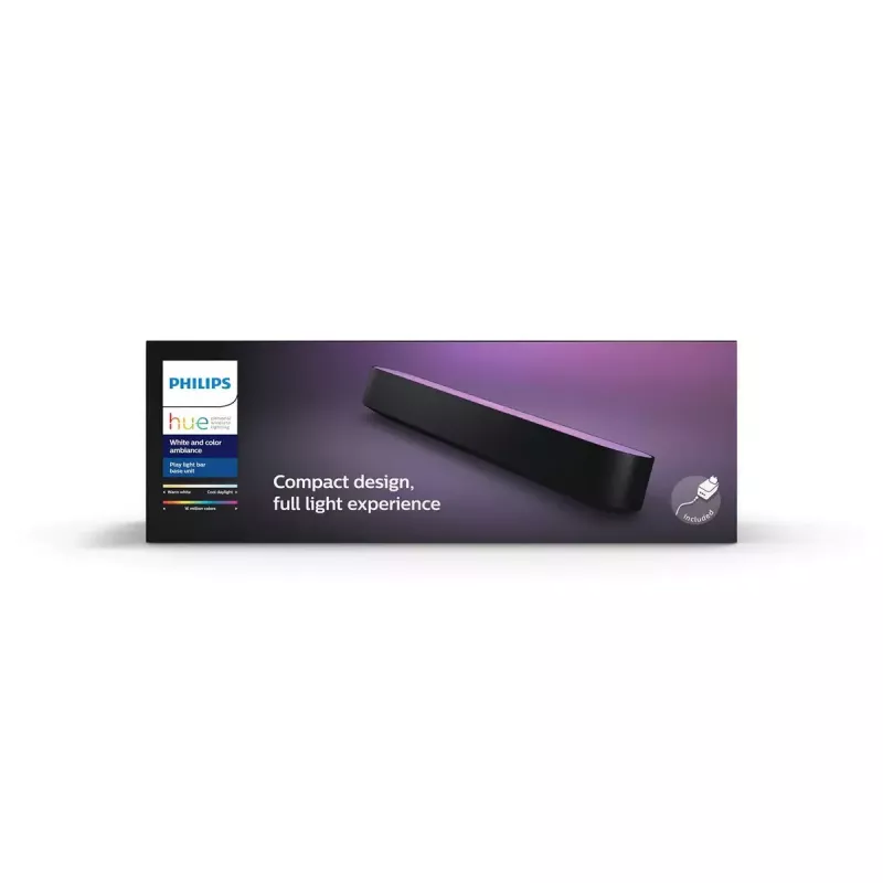 Philips Hue White and colour ambience Play šviesos juosta vieno komplekto juoda