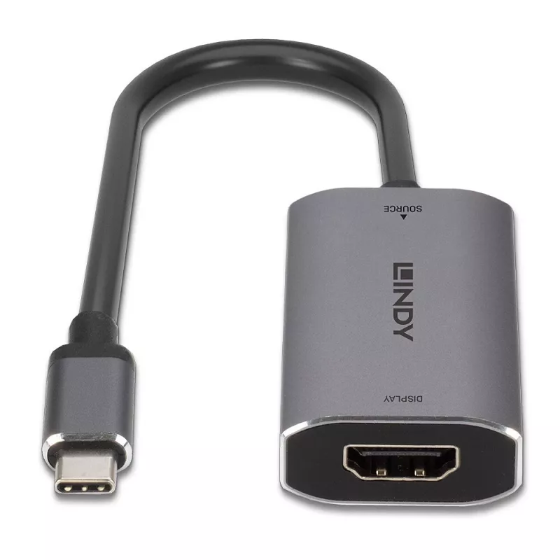 Lindy USB Type C į HDMI 8K60 keitiklis, 0,11 m, USB Type-C, HDMI, Kištukas, Lizdas, Tiesus