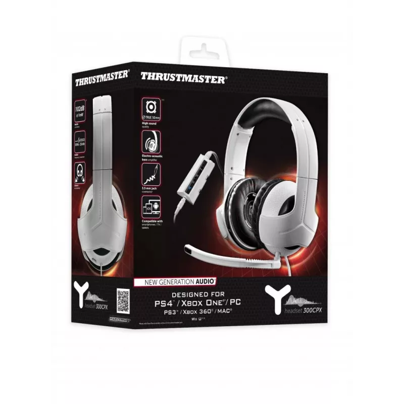 Ausinės Thrustmaster Y-300CPX – laidinės, žaidimų, baltos