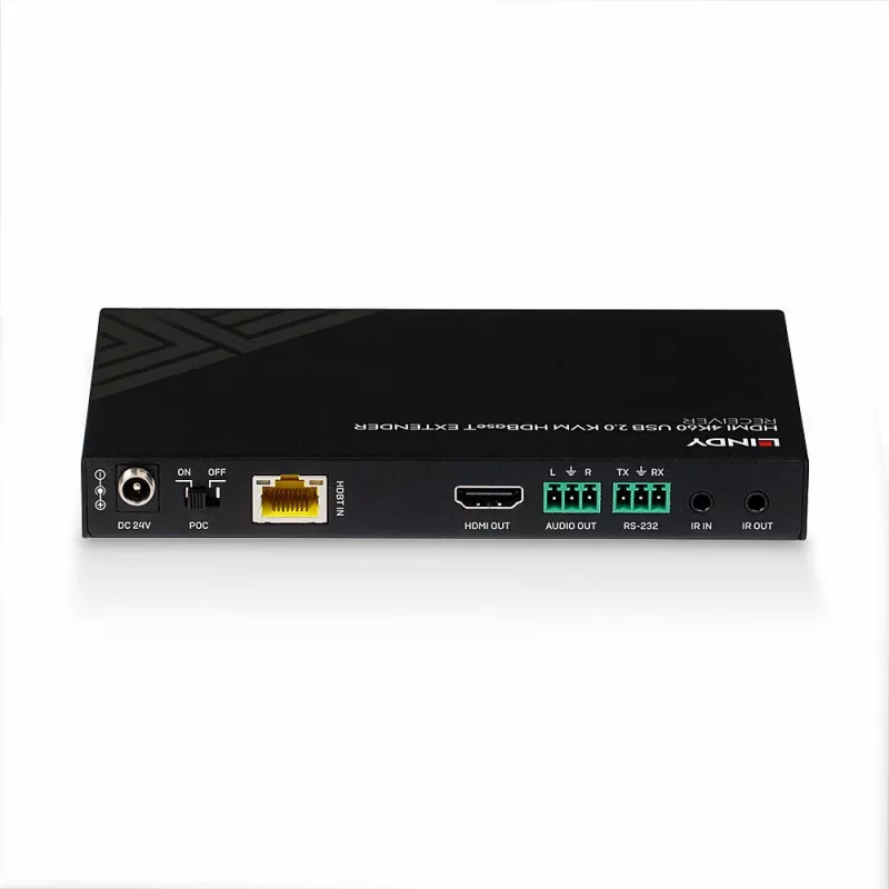 Lindy 150 m Cat.6 HDMI 4K60, IR, RS-232 ir Audio HDBaseT KVM imtuvas