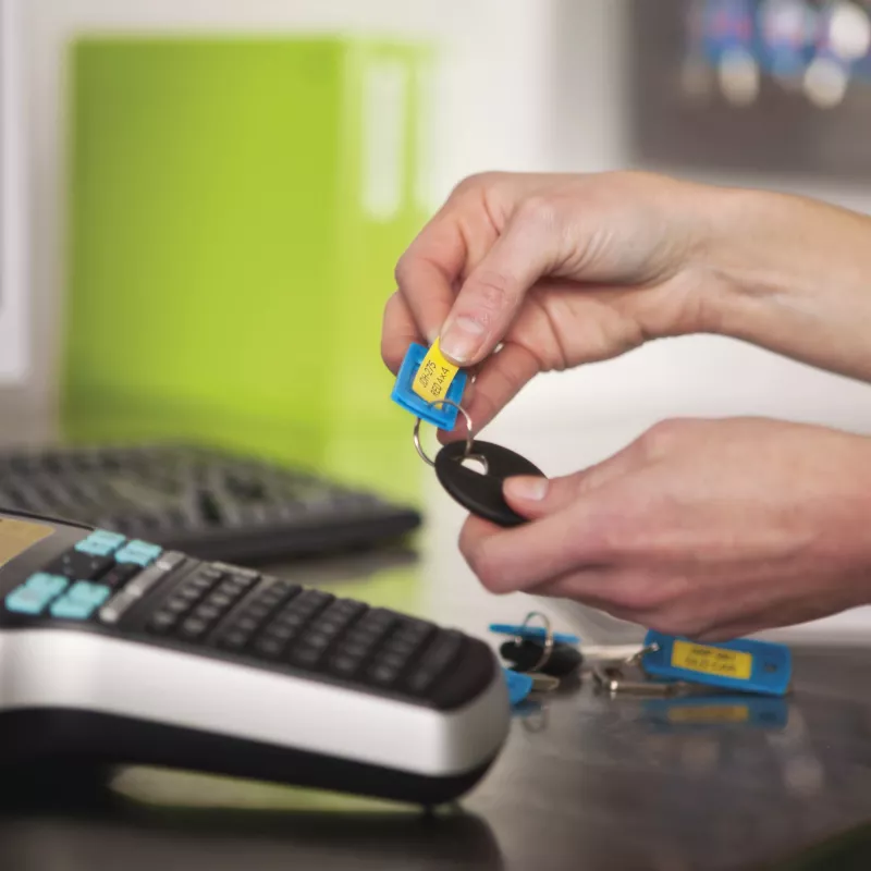 DYMO LabelManager 420P aukštos klasės įkraunamas nešiojamas etikečių spausdintuvas su ABC klaviatūra, 4 D1 juostų rinkiniais ir dėklu