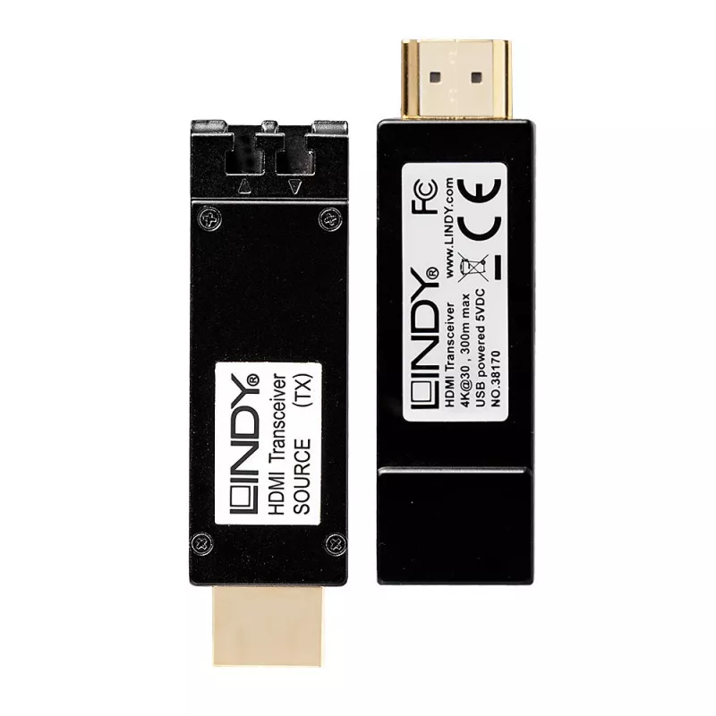 HDMI siųstuvas-imtuvas Lindy 300m Šviesolaidinis HDMI 4K30 Prailgintuvas