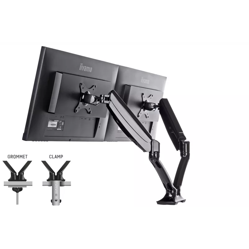 IIYAMA DS3002C-B1 dviejų monitorių laikiklis / stovas 68,6 cm (27 col.) stalas Juoda