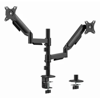 Gembird MA-DA2P-02 monitorų laikiklis stalas 2 ekranams, iki 81,3 cm (32 colių), VESA 75x75–100x100, maks. 9 kg kiekvienam, spaustuvas/įvorė, juoda