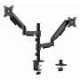 Gembird MA-DA2P-02 monitorų laikiklis stalas 2 ekranams, iki 81,3 cm (32 colių), VESA 75x75–100x100, maks. 9 kg kiekvienam, spaustuvas/įvorė, juoda