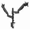 Gembird MA-DA2P-02 monitorų laikiklis stalas 2 ekranams, iki 81,3 cm (32 colių), VESA 75x75–100x100, maks. 9 kg kiekvienam, spaustuvas/įvorė, juoda