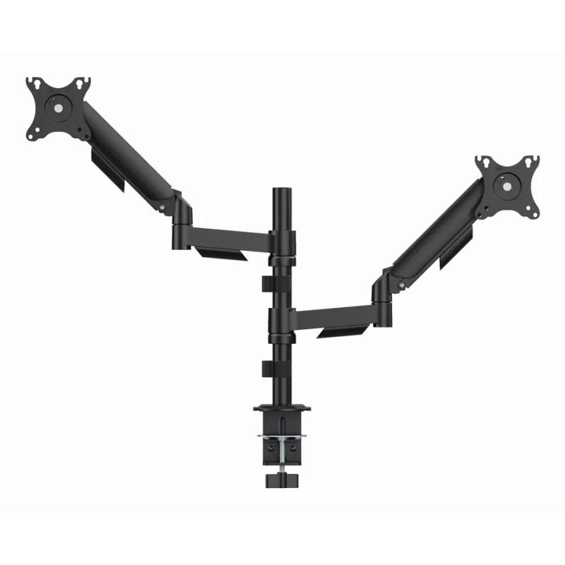 Gembird MA-DA2P-02 monitorų laikiklis stalas 2 ekranams, iki 81,3 cm (32 colių), VESA 75x75–100x100, maks. 9 kg kiekvienam, spaustuvas/įvorė, juoda