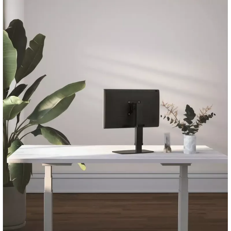 Stalinis monitoriaus stovas GEMBIRD MS-D1ST-02 – aukščio reguliavimas, pilnas judesys, 17–32 colių, 8 kg, VESA 75x75–100x100, juodas