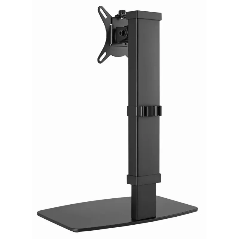 Stalinis monitoriaus stovas GEMBIRD MS-D1ST-02 – aukščio reguliavimas, pilnas judesys, 17–32 colių, 8 kg, VESA 75x75–100x100, juodas