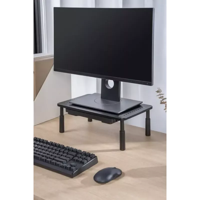 Gembird MS-TABLE-D-01 reguliuojamas stovas monitoriui su stalčiuku