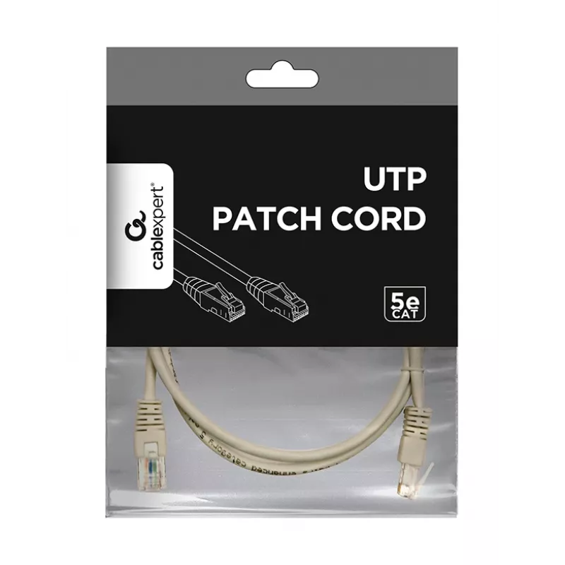 Gembird PP12-0.5M Patch Laidas - Cat5e - UTP - 50cm - Pilka
