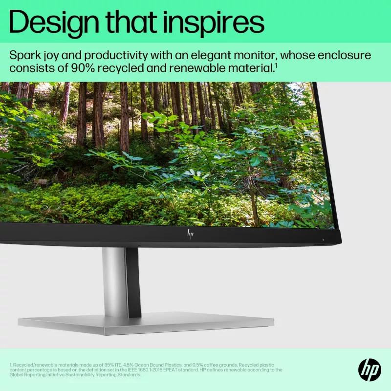 HP E-Series E22 G5 FHD Monitor, 54,6 cm (21,5 colio), 1920 x 1080 pikselių, Full HD, LCD, 5 ms, juodas, sidabrinis
